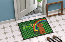 Load image into Gallery viewer, Red Dachshund St. Patrick's Day Doormat - 24x36 Decorative Floor Mat – Indoor/Outdoor Rug with Artistic Flair