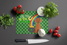 Load image into Gallery viewer, Red Dachshund St. Patrick's Day Glass Cutting Boards – Durable, Decorative Kitchen Art Large