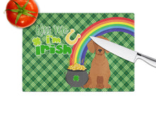 Load image into Gallery viewer, Red Dachshund St. Patrick's Day Glass Cutting Boards – Durable, Decorative Kitchen Art Large