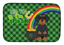 Load image into Gallery viewer, Wirehair Black and Tan Dachshund St. Patrick's Day Dish Drying Mat – Absorbent, Artistic Kitchen Essentials