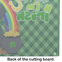 Load image into Gallery viewer, Wirehair Black and Tan Dachshund St. Patrick's Day Glass Cutting Boards – Durable, Decorative Kitchen Art Large