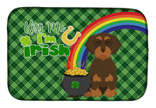 Load image into Gallery viewer, Wirehair Chocolate and Tan Dachshund St. Patrick's Day Dish Drying Mat – Absorbent, Artistic Kitchen Essentials