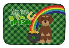 Load image into Gallery viewer, Wirehair Red and Tan Dachshund St. Patrick's Day Dish Drying Mat – Absorbent, Artistic Kitchen Essentials