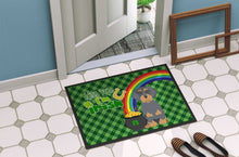 Load image into Gallery viewer, Wirehair Blue and Tan Dachshund St. Patrick's Day Doormat - 24x36 Decorative Floor Mat – Indoor/Outdoor Rug with Artistic Flair