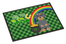 Load image into Gallery viewer, Wirehair Blue and Tan Dachshund St. Patrick's Day Doormat - 24x36 Decorative Floor Mat – Indoor/Outdoor Rug with Artistic Flair