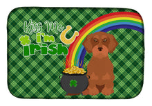 Load image into Gallery viewer, Wirehair Red Dachshund St. Patrick's Day Dish Drying Mat – Absorbent, Artistic Kitchen Essentials