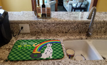 Load image into Gallery viewer, Dalmatian St. Patrick's Day Dish Drying Mat – Absorbent, Artistic Kitchen Essentials
