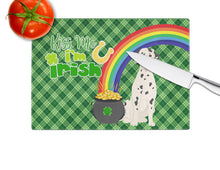 Load image into Gallery viewer, Dalmatian St. Patrick's Day Glass Cutting Boards – Durable, Decorative Kitchen Art Large