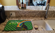 Load image into Gallery viewer, Black and Tan Doberman Pinscher St. Patrick's Day Dish Drying Mat – Absorbent, Artistic Kitchen Essentials