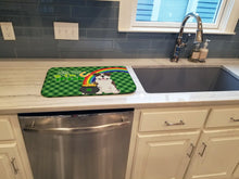 Load image into Gallery viewer, Brindle English Bulldog St. Patrick's Day Dish Drying Mat – Absorbent, Artistic Kitchen Essentials