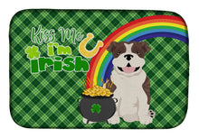 Load image into Gallery viewer, Brindle English Bulldog St. Patrick's Day Dish Drying Mat – Absorbent, Artistic Kitchen Essentials