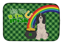 Load image into Gallery viewer, Black English Springer Spaniel St. Patrick's Day Dish Drying Mat – Absorbent, Artistic Kitchen Essentials