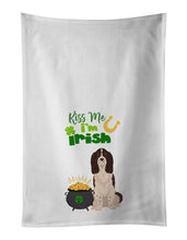 Load image into Gallery viewer, Liver English Springer Spaniel St. Patrick's Day White Kitchen Towel Set of 2 Dish Towels