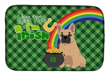 Load image into Gallery viewer, Fawn French Bulldog St. Patrick's Day Dish Drying Mat – Absorbent, Artistic Kitchen Essentials