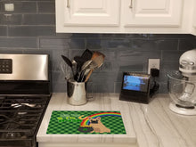 Load image into Gallery viewer, Fawn French Bulldog St. Patrick's Day Glass Cutting Boards – Durable, Decorative Kitchen Art Large