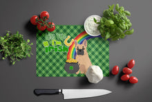 Load image into Gallery viewer, Fawn French Bulldog St. Patrick's Day Glass Cutting Boards – Durable, Decorative Kitchen Art Large