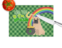 Load image into Gallery viewer, Fawn French Bulldog St. Patrick's Day Glass Cutting Boards – Durable, Decorative Kitchen Art Large