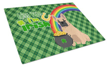 Load image into Gallery viewer, Fawn French Bulldog St. Patrick's Day Glass Cutting Boards – Durable, Decorative Kitchen Art Large