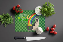 Load image into Gallery viewer, Black and Silver German Shepherd St. Patrick's Day Glass Cutting Boards – Durable, Decorative Kitchen Art Large