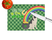 Load image into Gallery viewer, Black and Silver German Shepherd St. Patrick's Day Glass Cutting Boards – Durable, Decorative Kitchen Art Large