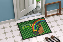 Load image into Gallery viewer, Black and Tan German Shepherd St. Patrick's Day Doormat - 24x36 Decorative Floor Mat – Indoor/Outdoor Rug with Artistic Flair