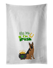Load image into Gallery viewer, Black and Tan German Shepherd St. Patrick's Day White Kitchen Towel Set of 2 Dish Towels