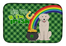 Load image into Gallery viewer, Cream Golden Retriever St. Patrick's Day Dish Drying Mat – Absorbent, Artistic Kitchen Essentials