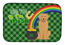 Load image into Gallery viewer, Gold Golden Retriever St. Patrick's Day Dish Drying Mat – Absorbent, Artistic Kitchen Essentials