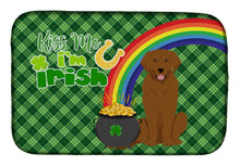 Load image into Gallery viewer, Mahogany Golden Retriever St. Patrick's Day Dish Drying Mat – Absorbent, Artistic Kitchen Essentials