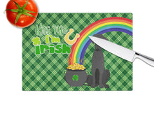 Load image into Gallery viewer, Black Great Dane St. Patrick's Day Glass Cutting Boards – Durable, Decorative Kitchen Art Large