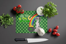 Load image into Gallery viewer, Harlequin Great Dane St. Patrick's Day Glass Cutting Boards – Durable, Decorative Kitchen Art Large