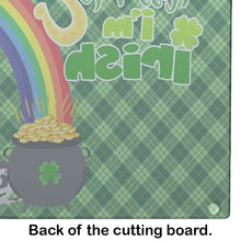 Load image into Gallery viewer, Harlequin Great Dane St. Patrick's Day Glass Cutting Boards – Durable, Decorative Kitchen Art Large