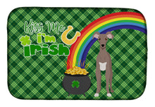 Load image into Gallery viewer, Fawn Italian Greyhound St. Patrick's Day Dish Drying Mat – Absorbent, Artistic Kitchen Essentials