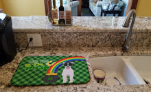 Load image into Gallery viewer, Black White Smooth Jack Russell Terrier St. Patrick's Day Dish Drying Mat – Absorbent, Artistic Kitchen Essentials