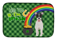 Load image into Gallery viewer, Black White Smooth Jack Russell Terrier St. Patrick's Day Dish Drying Mat – Absorbent, Artistic Kitchen Essentials