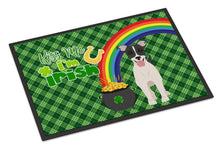 Load image into Gallery viewer, Black White Smooth Jack Russell Terrier St. Patrick's Day Doormat - 24x36 Decorative Floor Mat – Indoor/Outdoor Rug with Artistic Flair