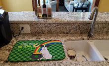 Load image into Gallery viewer, Black White Wirehair Jack Russell Terrier St. Patrick's Day Dish Drying Mat – Absorbent, Artistic Kitchen Essentials