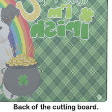 Load image into Gallery viewer, Black White Wirehair Jack Russell Terrier St. Patrick's Day Glass Cutting Boards – Durable, Decorative Kitchen Art Large