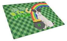 Load image into Gallery viewer, Black White Wirehair Jack Russell Terrier St. Patrick's Day Glass Cutting Boards – Durable, Decorative Kitchen Art Large