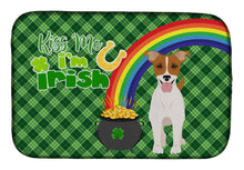 Load image into Gallery viewer, Brown White Smooth Jack Russell Terrier St. Patrick's Day Dish Drying Mat – Absorbent, Artistic Kitchen Essentials