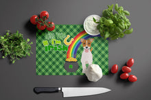Load image into Gallery viewer, Brown White Smooth Jack Russell Terrier St. Patrick's Day Glass Cutting Boards – Durable, Decorative Kitchen Art Large