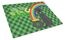 Load image into Gallery viewer, Black Labrador Retriever St. Patrick's Day Glass Cutting Boards – Durable, Decorative Kitchen Art Large