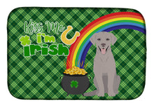 Load image into Gallery viewer, Gray Labrador Retriever St. Patrick's Day Dish Drying Mat – Absorbent, Artistic Kitchen Essentials
