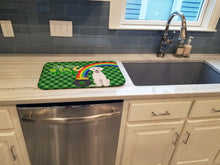 Load image into Gallery viewer, White Cream Labrador Retriever St. Patrick's Day Dish Drying Mat – Absorbent, Artistic Kitchen Essentials