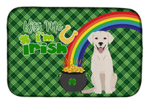 Load image into Gallery viewer, White Cream Labrador Retriever St. Patrick's Day Dish Drying Mat – Absorbent, Artistic Kitchen Essentials