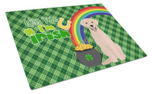 Load image into Gallery viewer, Yellow Labrador Retriever St. Patrick's Day Glass Cutting Boards – Durable, Decorative Kitchen Art Large