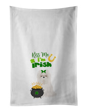 Load image into Gallery viewer, Maltese St. Patrick's Day White Kitchen Towel Set of 2 Dish Towels