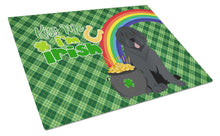 Load image into Gallery viewer, Black Newfoundland St. Patrick's Day Glass Cutting Boards – Durable, Decorative Kitchen Art Large