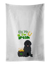 Load image into Gallery viewer, Black Newfoundland St. Patrick's Day White Kitchen Towel Set of 2 Dish Towels