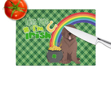 Load image into Gallery viewer, Brown Newfoundland St. Patrick's Day Glass Cutting Boards – Durable, Decorative Kitchen Art Large